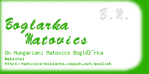 boglarka matovics business card